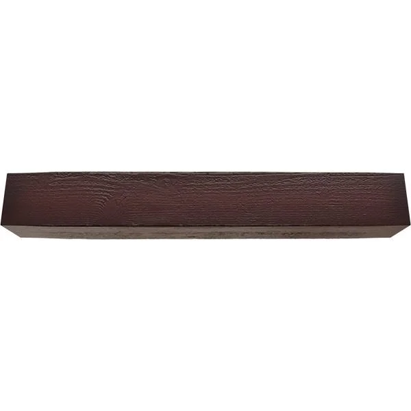 Ekena Millwork MANURS06X10X48ZY 6x22H x 10x22D x 48x22W Rough Sawn Faux Wood Fireplace Mantel, Premium Cherry