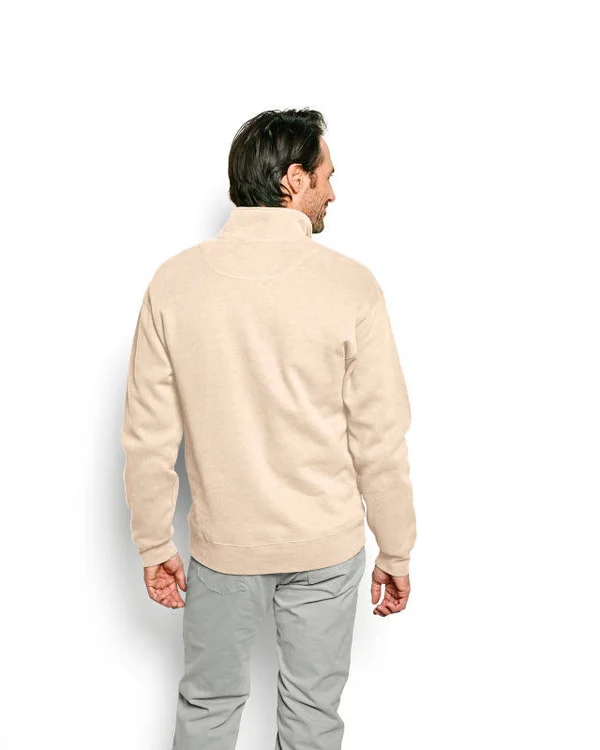 Men's Signature Softest Quarter-Zip Pullover Sweatshirt, Natural Heather, Size Medium, Cotton, Orvis