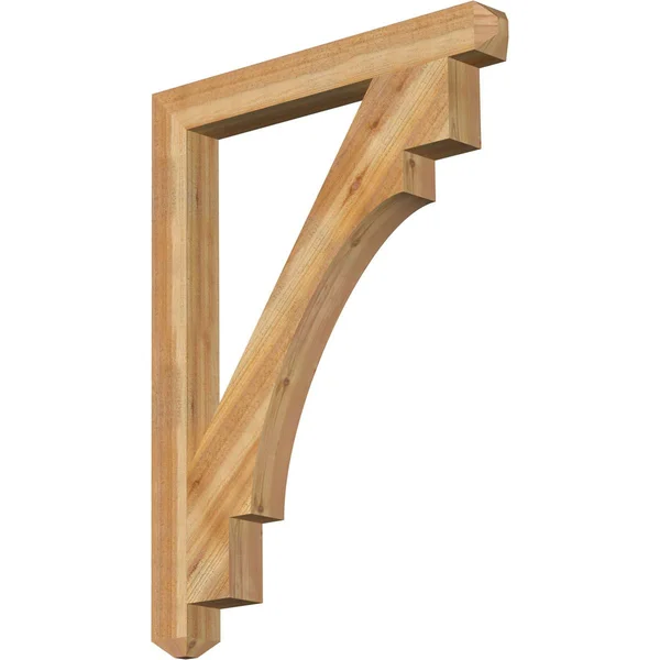 Ekena Millwork 4x22W x 36x22D x 48x22H Merced Craftsman Rough Sawn BRACKET, Western Red Cedar