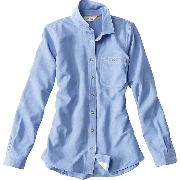 Orvis Women's Tech Chambray Work Shirt - Medium - Medium Blue