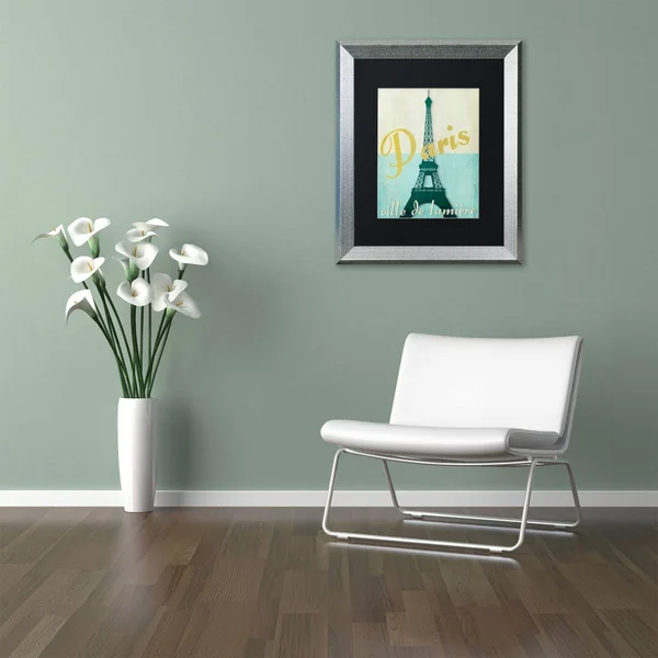 Trademark Fine Art Paris City of Light Canvas Art by Color Bakery Black Matte - Silver Frame, Size: 11 x 14