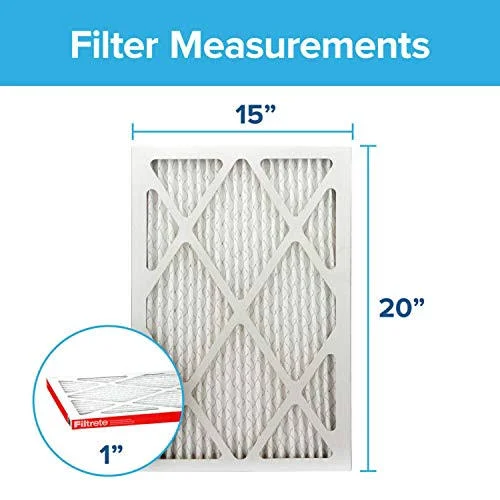Filtrete 15x20x1, AC Furnace Air Filter, MPR 1000, Micro Allergen Defense, 6-Pack (Exact Dimensions 14.81 x 19.81 x 0.81)