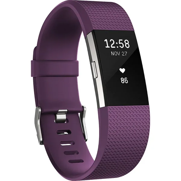 Fitbit Charge 2 - Fitness Tracker Armband - Large - Plum/Silver