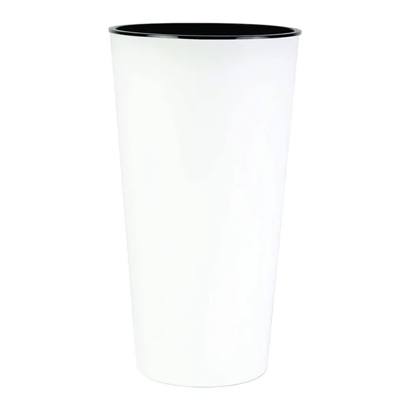 The HC Companies Cascade 13x22 Round Self Watering Flower Planter Pot, Gloss White