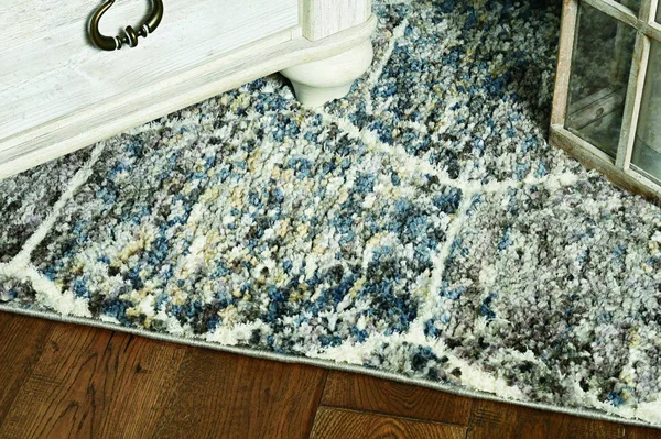 94x22 x 126x22 x 1x22 Grey or Teal Polyester Rug