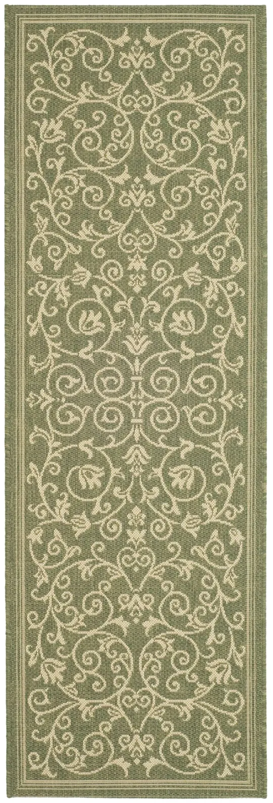 Safavieh Courtyard Clarine Indoor/ Outdoor Rug - 2&3x22 x 10& Runner - Olive/Natural