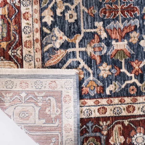 Ralph Lauren 6& x 9& Darcy Navy, Beige Rug