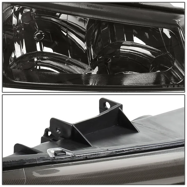 for 2003 to 2006 Chevy Silverado, Avalanche 1st Gen Headlight Smoked Housing Clear Corner Headlmap 04 05 Left+Right