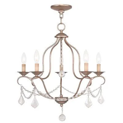 Accomac 5 - Light Candle Style Empire Chandelier Three Posts Finish: Antique Silver Leaf