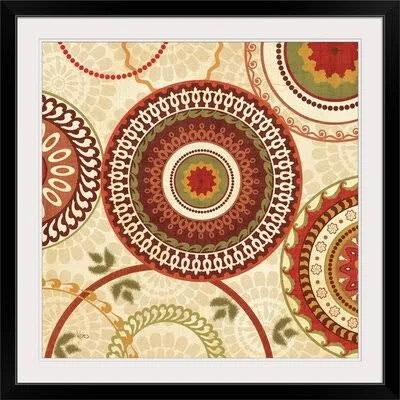 &Owl Forest Suzani Spice II& by Veronique Charron Graphic Art Print Great Big Canvas Format: Black Frame - Size: 28x22 H x 28x22