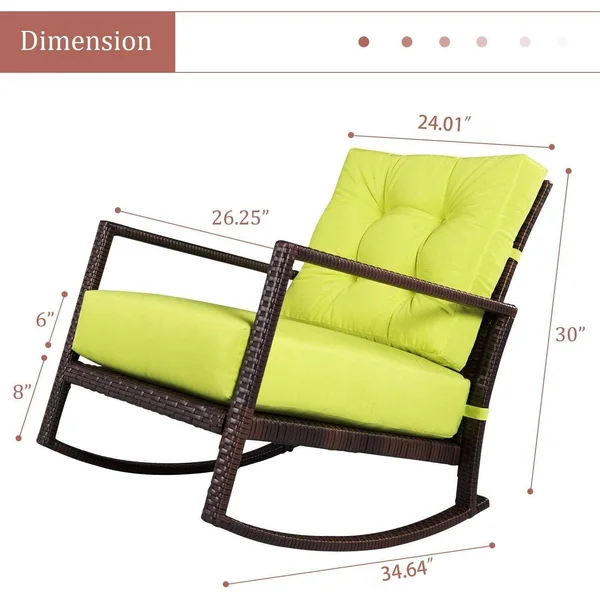 Pheap Outdoor Wicker Rocking Chair by Havenside Home - Blue