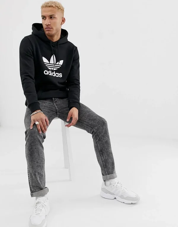 Adidas Originals Men's Trefoil Hoodie, XS, Black