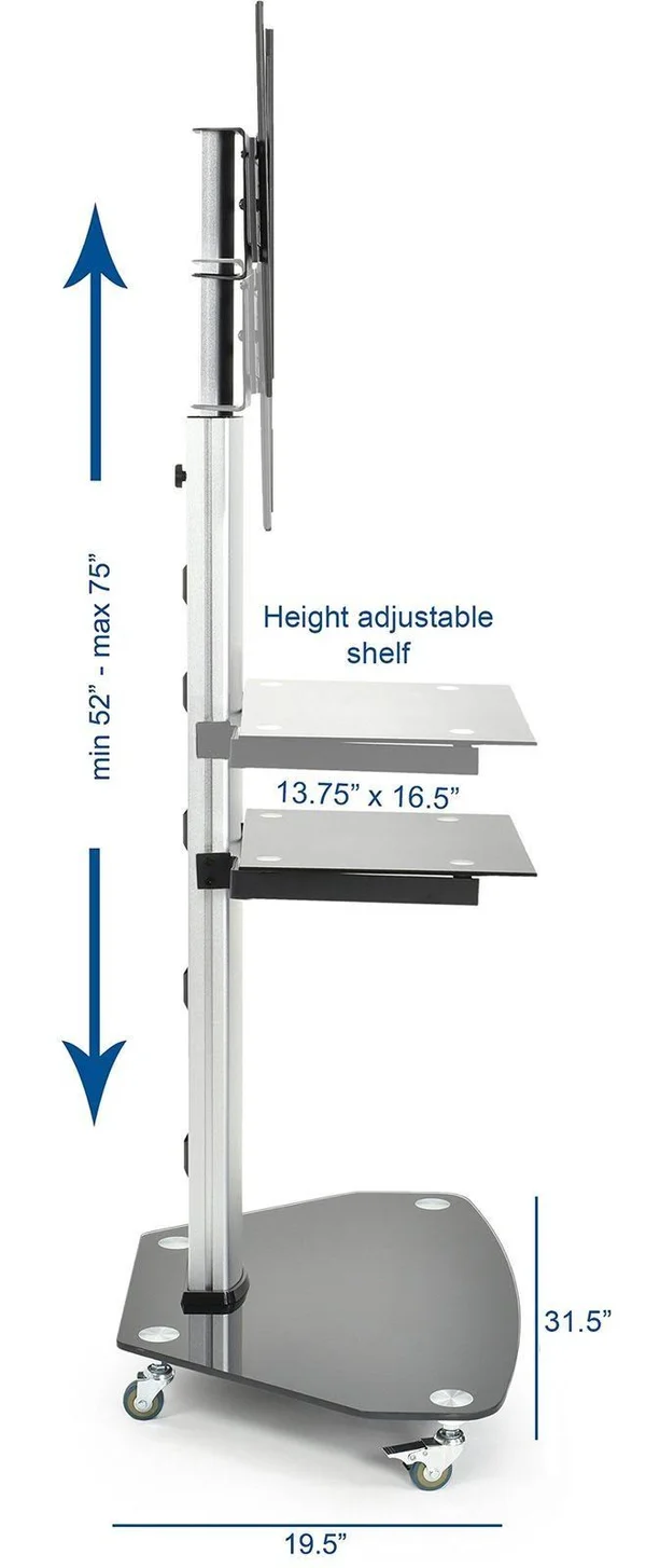 Vivo Mobile TV Cart for 32x22 to 70x22 LCD LED Plasma Flat Panels, Stand with Wheels