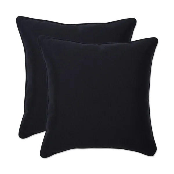Pillow Perfect Fresco Corded Outdoor Throw Pillow (Set of 2) - Black