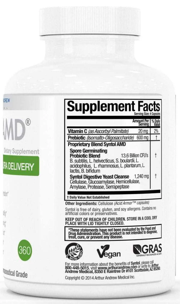 Arthur Andrew Medical Syntol Advanced Microflora Delivery, Capsules - 360 count