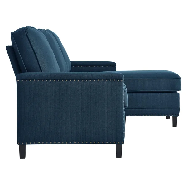 Ashton Upholstered Fabric Sectional Sofa Light Gray Modway