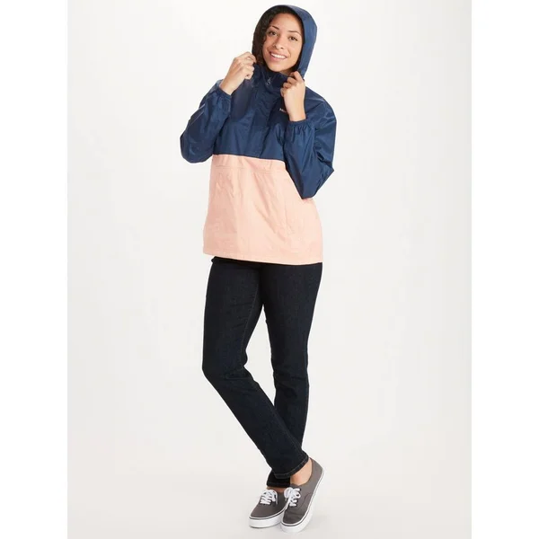 Marmot Women's PreCip Eco Anorak - Large - Arctic Navy - Pink Lemonade