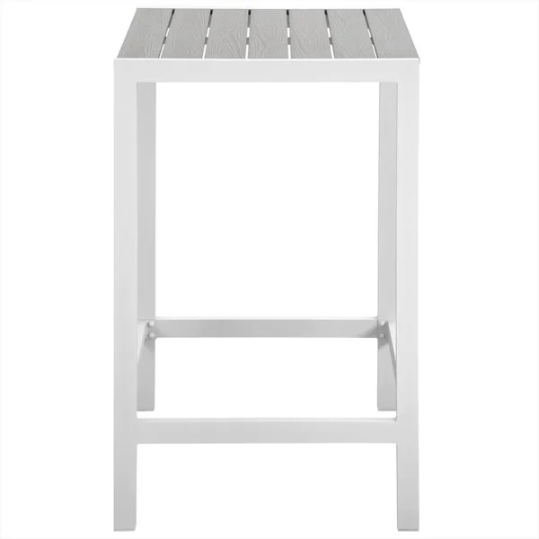 Modway Maine 3 Piece Outdoor Patio Dining Set - White Light Gray