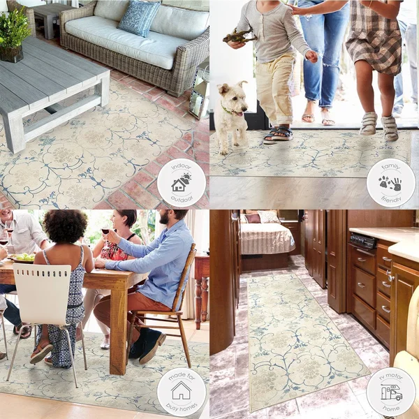 Ruggable Washable Rug - Ombre Blue 2.5& x 7&