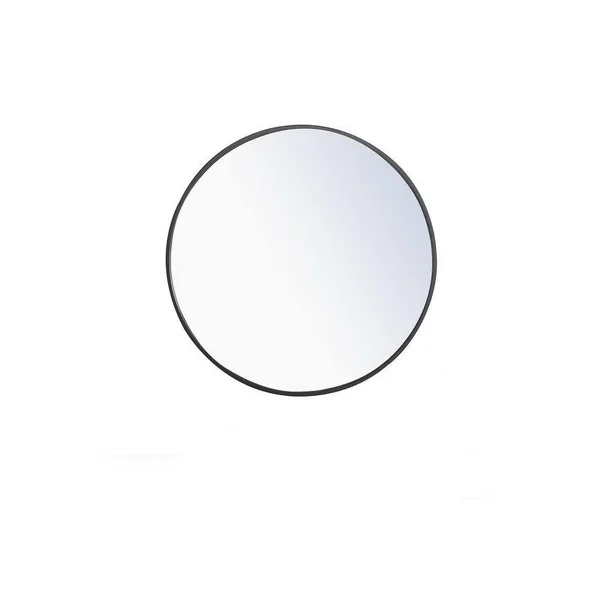 Carson Carrington Labbemala Metal Frame Round Mirror - 18x22 Diameter - Silver