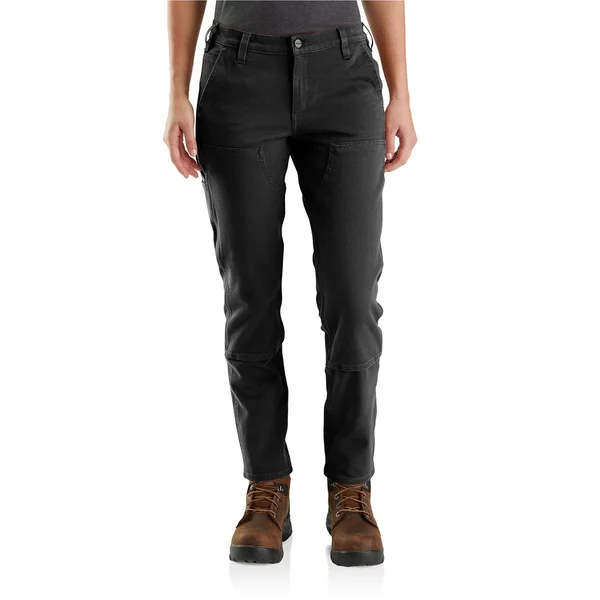 Carhartt Women's Straight Fit Twill Double Front Pant - 2 Tall - Black