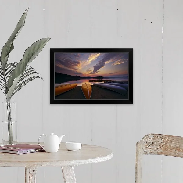 Morning at Lake of The Two Rivers Black Framed Print - 24 x 16
