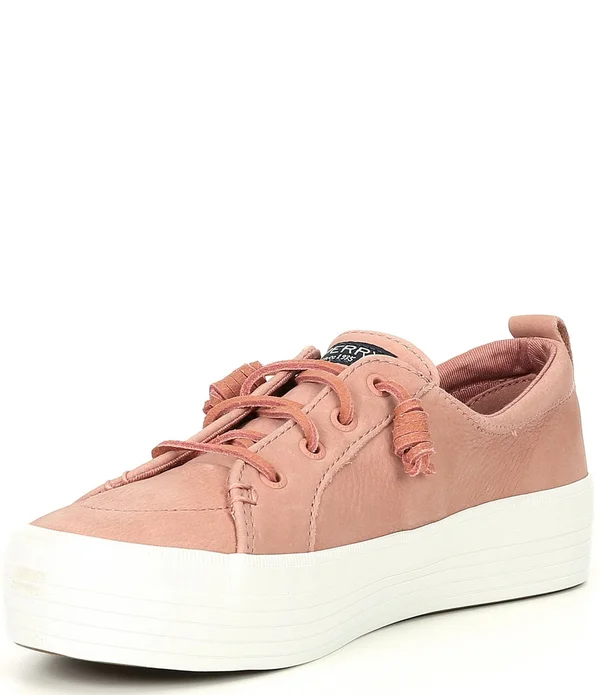 Women's Sperry Crest Vibe Platform Leather Sneaker Sage - Size 9M