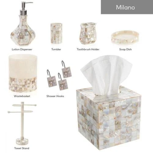 Creative Scents Milano Bath Ensemble - 4 Piece Bathroom Accessories Set, Mother