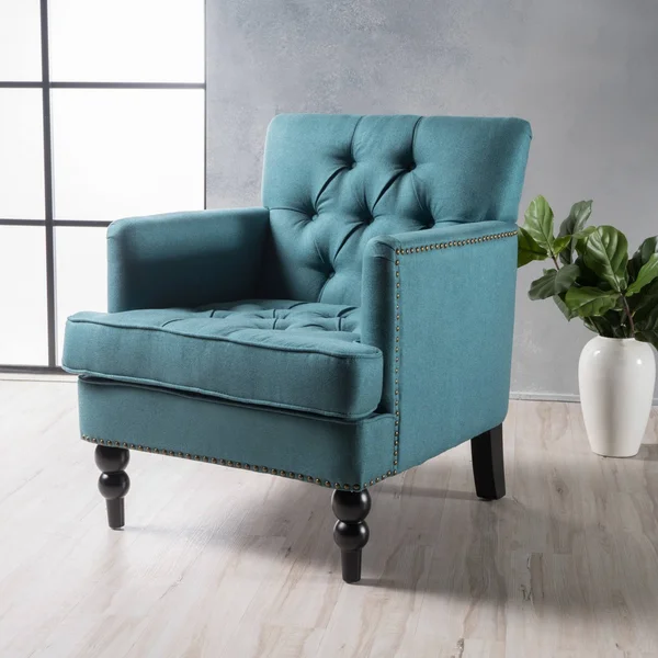 Malone Fabric Club Chair Dark Teal