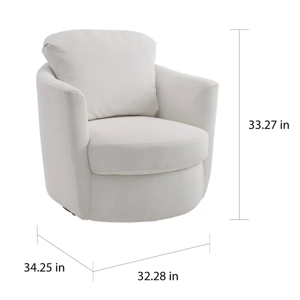 Art Leon Modern Comfortable Corduroy Fabric Swivel Barrel Accent Chair - Stone Blue