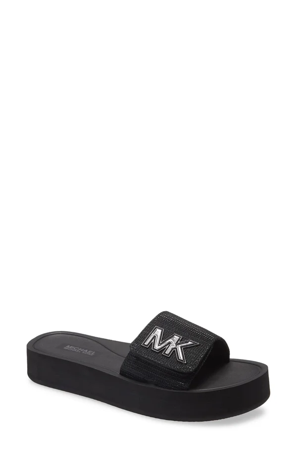 Michael Michael Kors MK Platform Slide Sandal - Black - 11 M