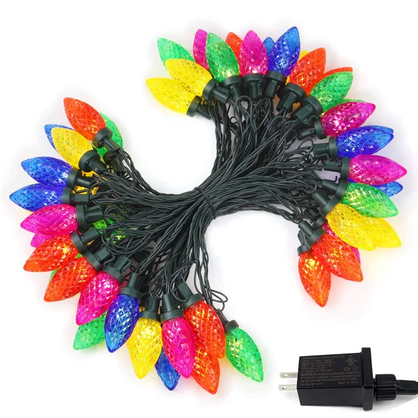 Eew C9 Christmas String Lights with ETL Certified Adaptor - Waterproof Multicolor