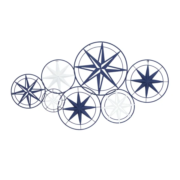 Blue Iron Contemporary Wall Decor - 48 x 1 x 26