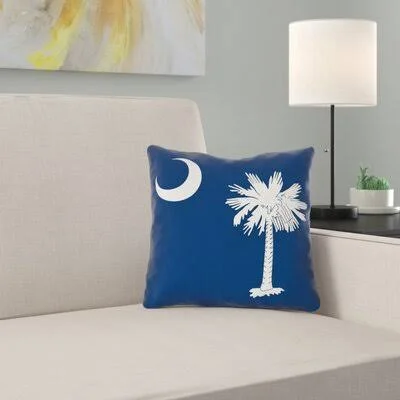 Centers South Carolina Flag in - Faux Suede/Throw Pillow-Concealed Zipper-Indoor East Urban Home Size: 16x22 x 16