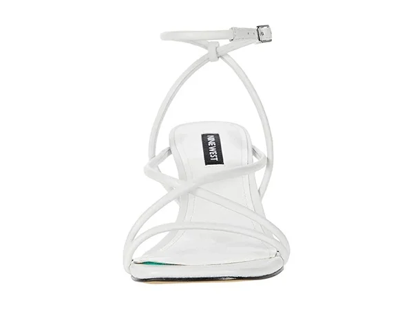 Nine West Women's Nolan Strappy Sandal - Size: 9, White Leather