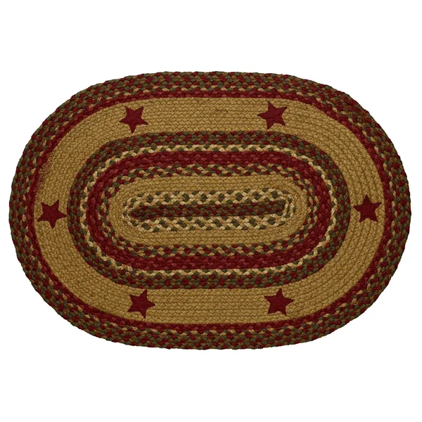 IHF Rugs Cinnamon Star Oval Braided Rug - 22x22 x 72x22