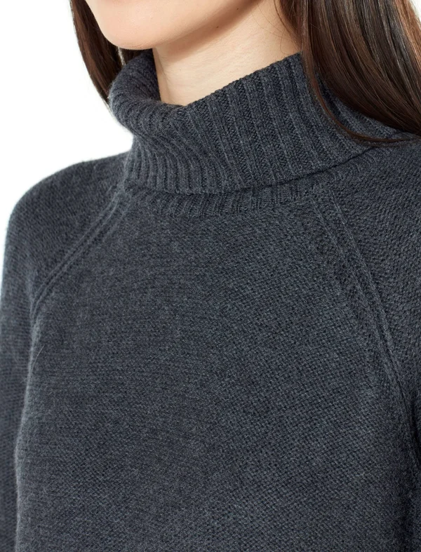 Icebreaker Womens Size L Waypoint Heathered Charcoal Black Merino Wool