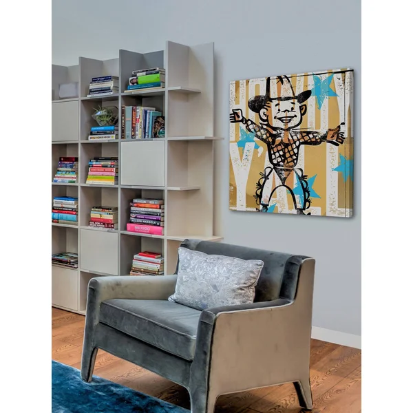 Marmont Hill 'Howdy Yall Boy' by Rick Martin Painting Print on Wrapped Canvas, Yellow