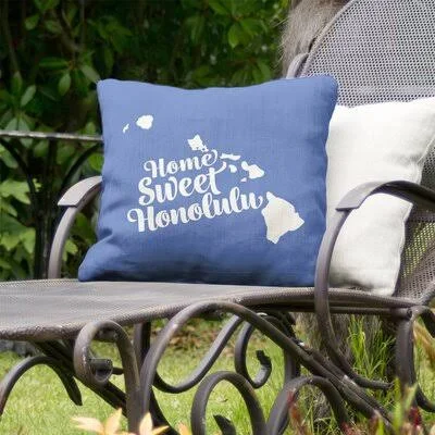 Indoor/Outdoor Throw Pillow East Urban Home Color: Blue, Size: 18x22 x 18