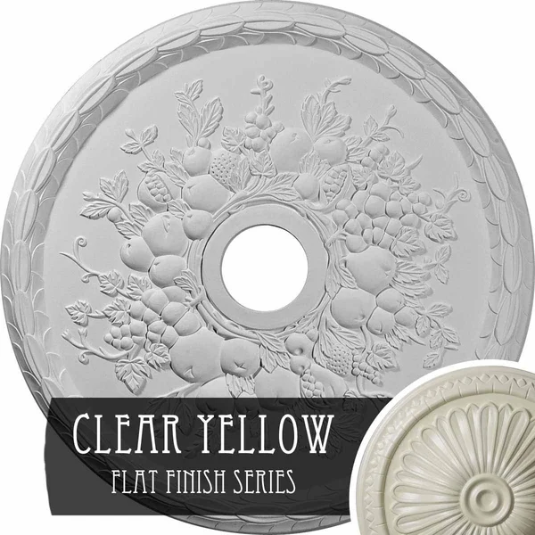 22 5/8 inchod x 3 5/8 inchid x 5/8 inchp Grape Ceiling Medallion (Fits Canopies Up to 3 5/8 inch) - Hand-Painted Clear Yellow