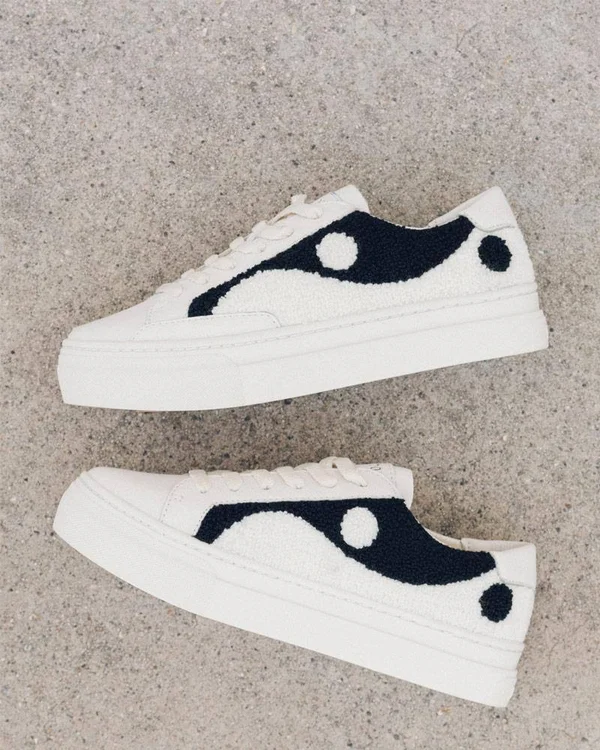 Yin Yang Platform Sneaker Coral - White, 9.5