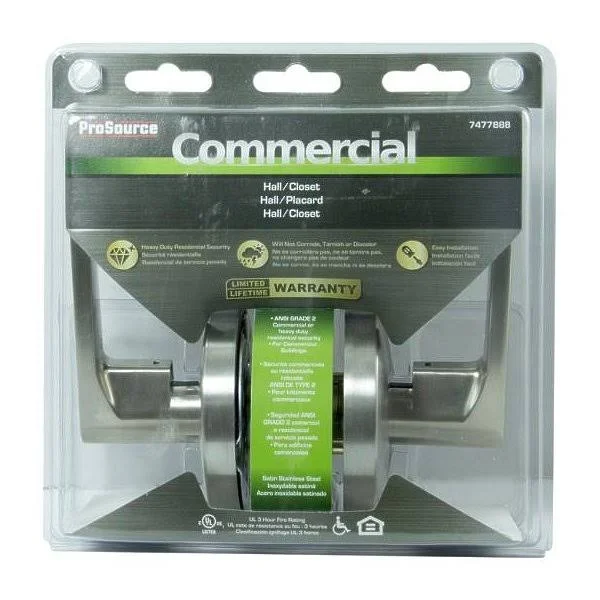 Prosource Y363CV-PS Passage Cylindrical Lever - Stainless Steel