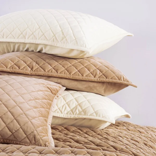 HiEnd Accents Velvet Quilted Sham, King Sham, Gray