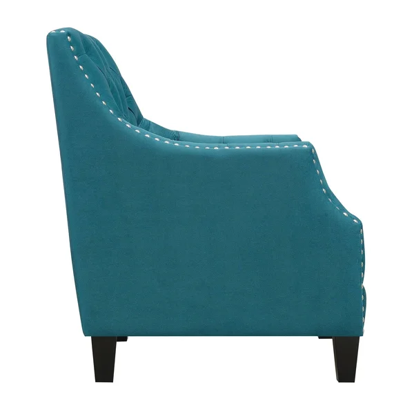 Picket House Furnishings Perry Button Tufted Accent Chair Teal