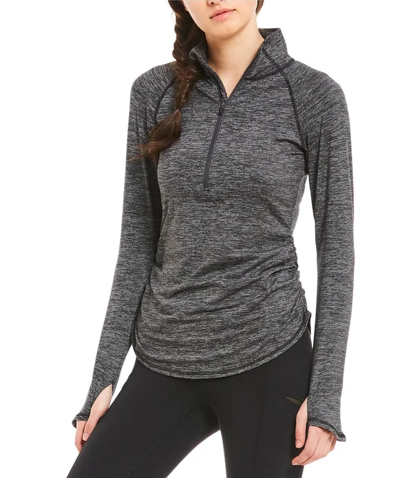 The North Face Women's Motivation Stripe 1/2 Zip TNF Black Micro Stripe - L