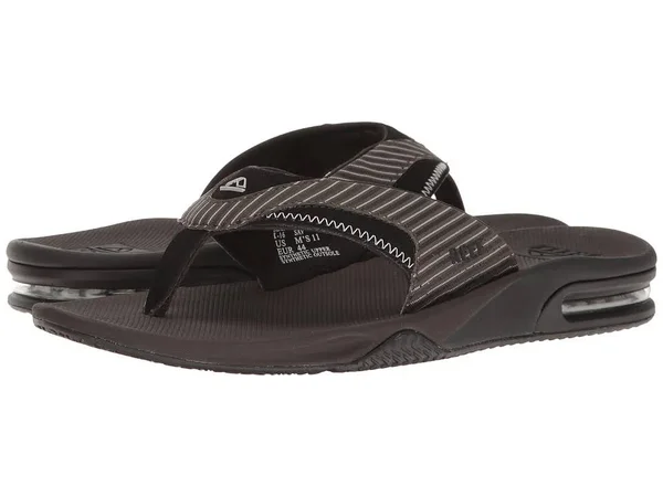 Reef Men's Fanning Prints Flip Flop - Brown Pinstripe - 9