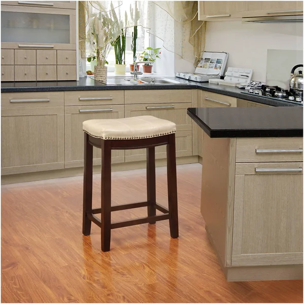 Linon Claridge Bar Stool - Beige, 26x22