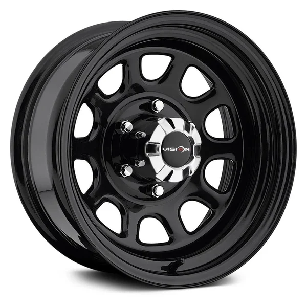 Vision 84 D Window 16x8 5x5x22 -12mm Gloss Black Wheel Rim 16x22 inch