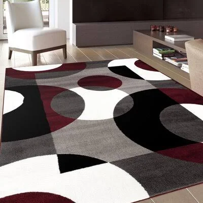 Toomsboro Geometric Burgundy Area Rug Rectangle 3&3x22 x 5&