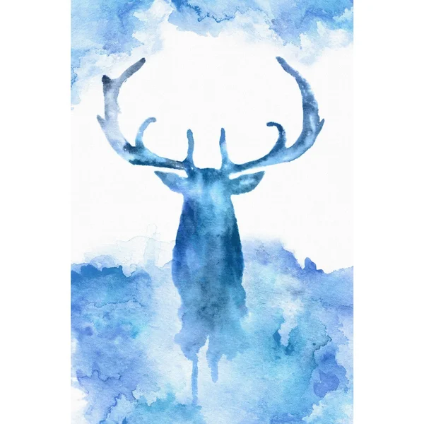 Marmont Hill - Blue Moose Painting Print on Wrapped Canvas - Blue